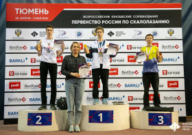 Золото и серебро всероссийских соревнований по скалолазанию